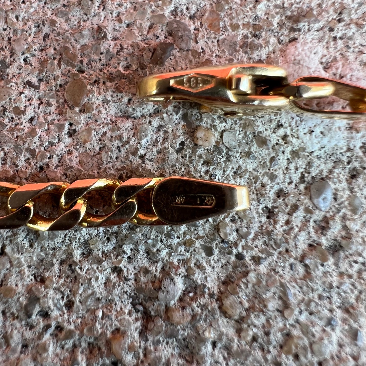 Vintage Solid 14k Italian Figaro Link Necklace By UnoAErre (20”)
