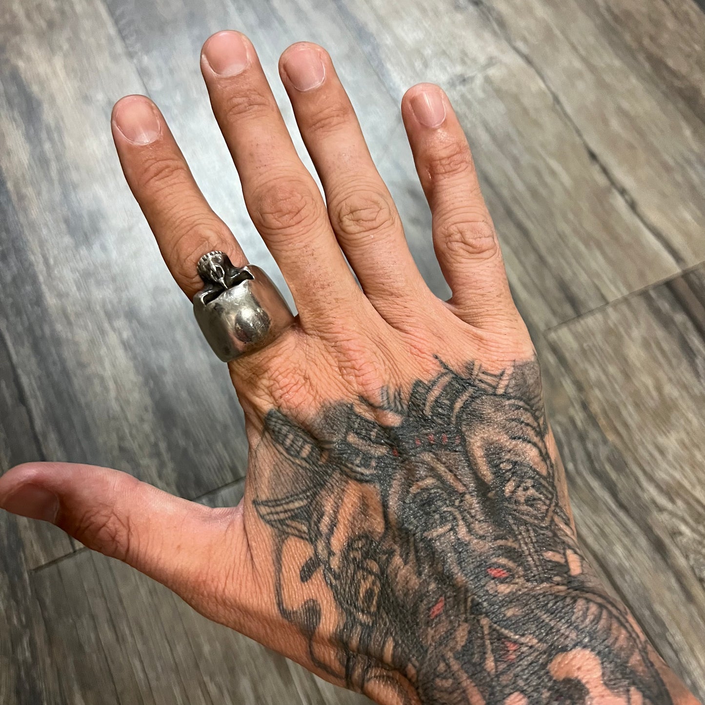 Custom Super Heavyweight Sterling/.925 Skull Ring