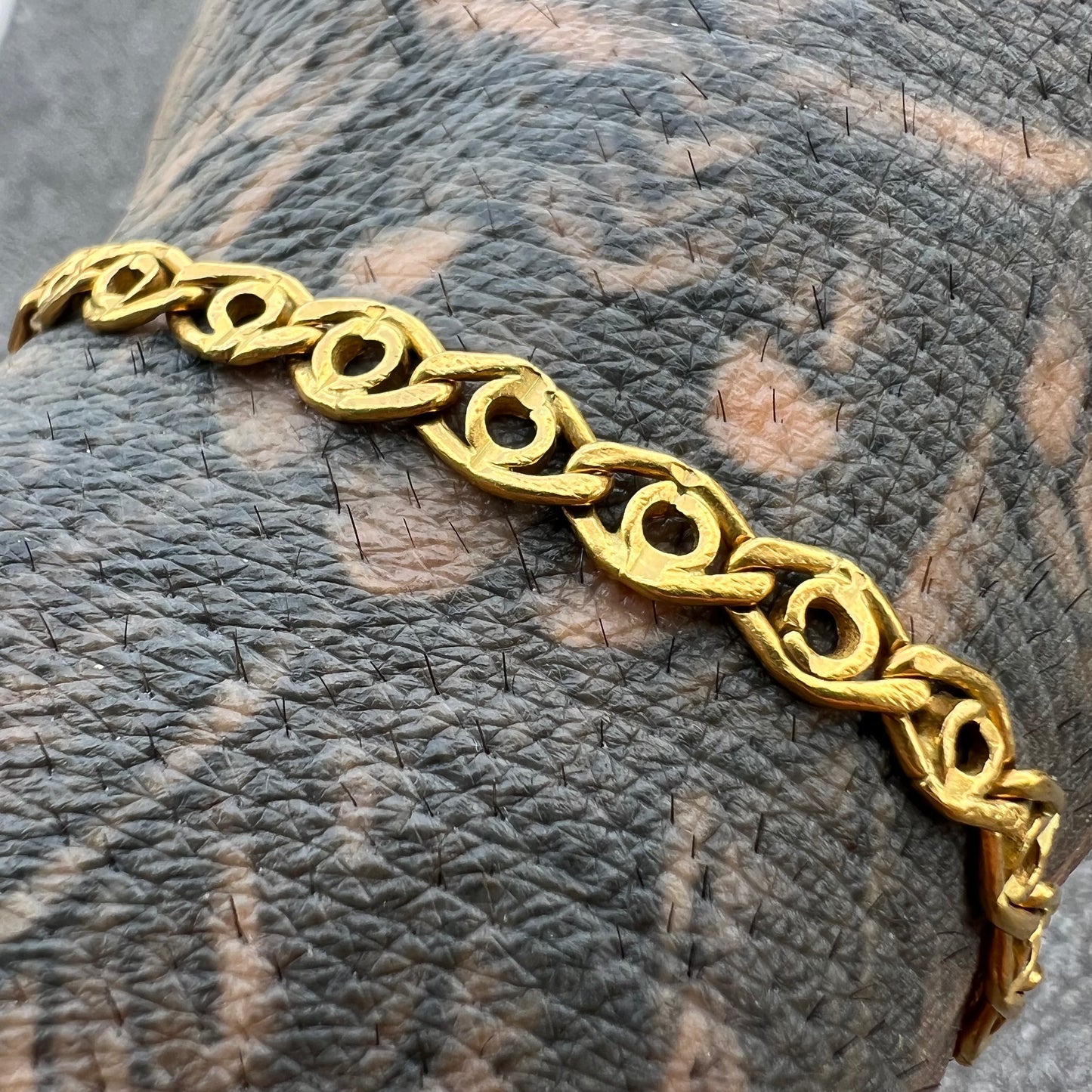 Pure 24k Solid “Evil Eye” Mariner Link Bracelet