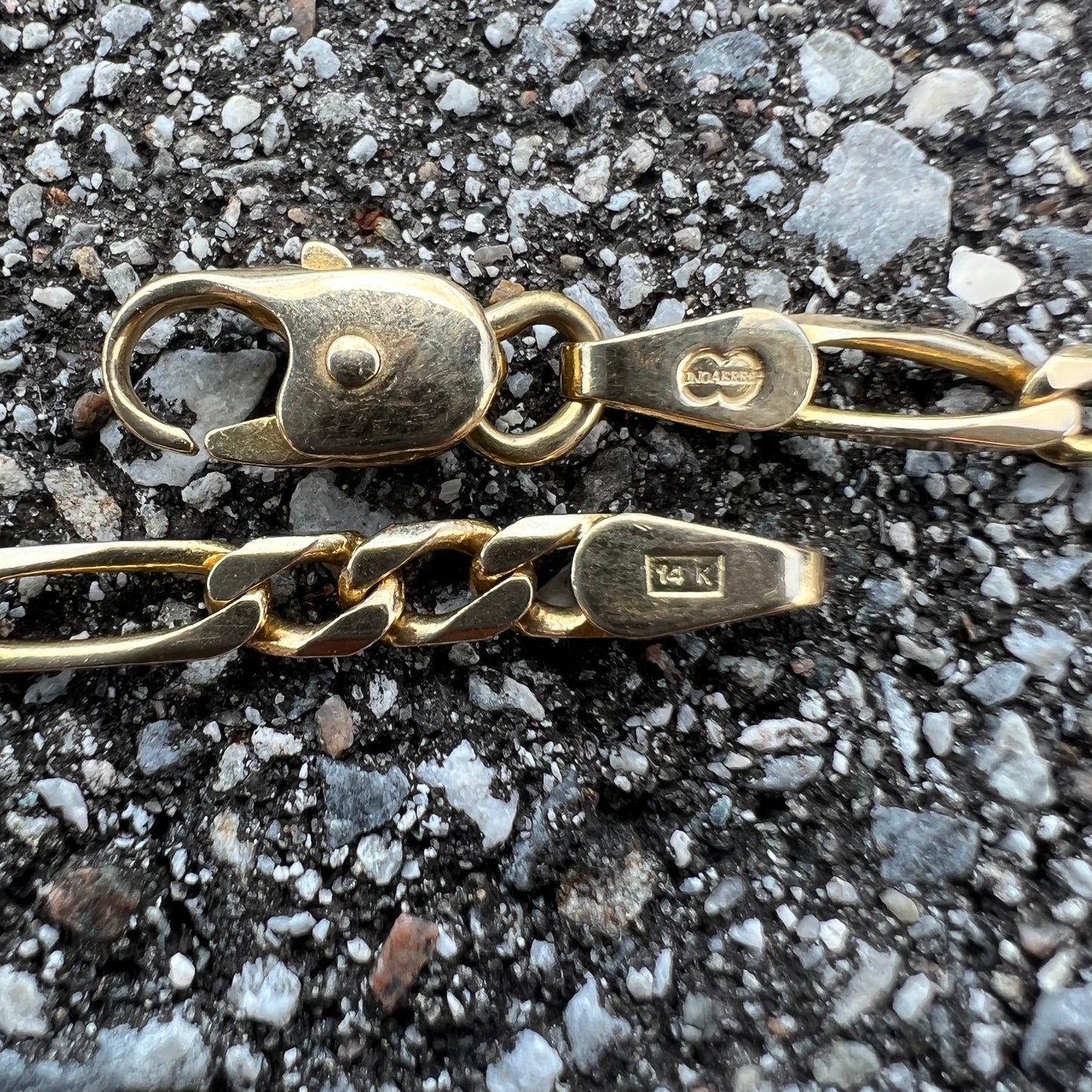 Vintage Solid 14k Italian Figaro Link Necklace By UnoAErre (20”)