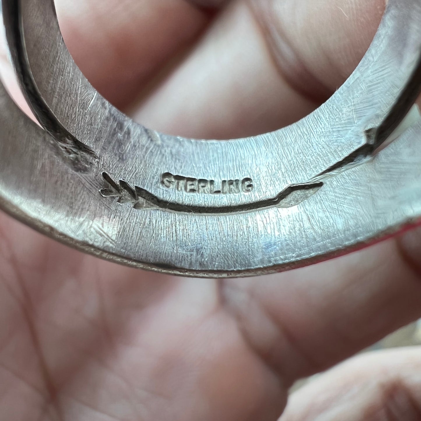 Mid-Century Sterling/.925 Southwestern Handmade Prosthetic Glass Eye Ring