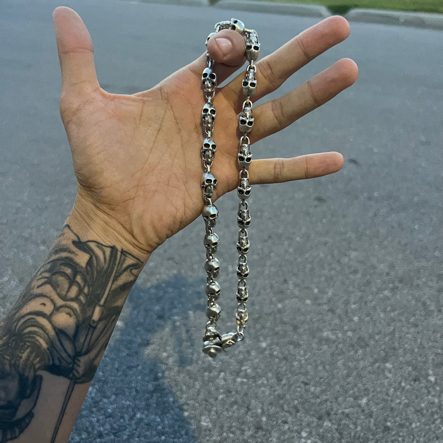 Custom Super Heavyweight Sterling/.925 Skull Necklace
