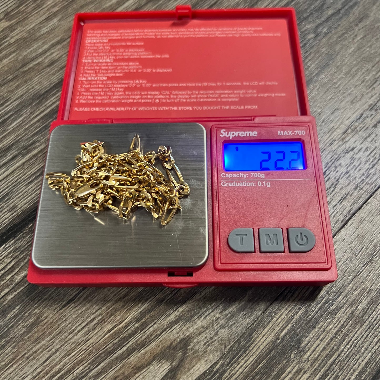 1990’s Solid 14k Italian Figaro Link Necklace (23”)