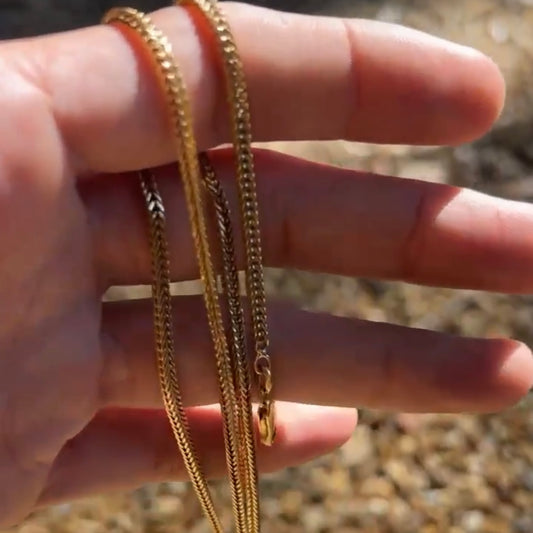 Vintage Solid 18k Franco Link Necklace
