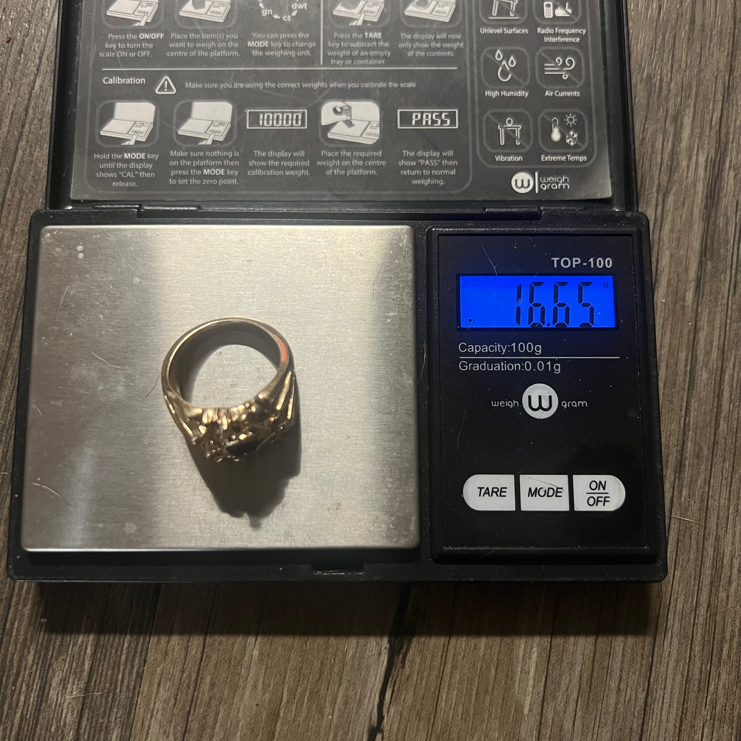 Vintage 14k Blue Sapphire Heavyweight Nugget Ring