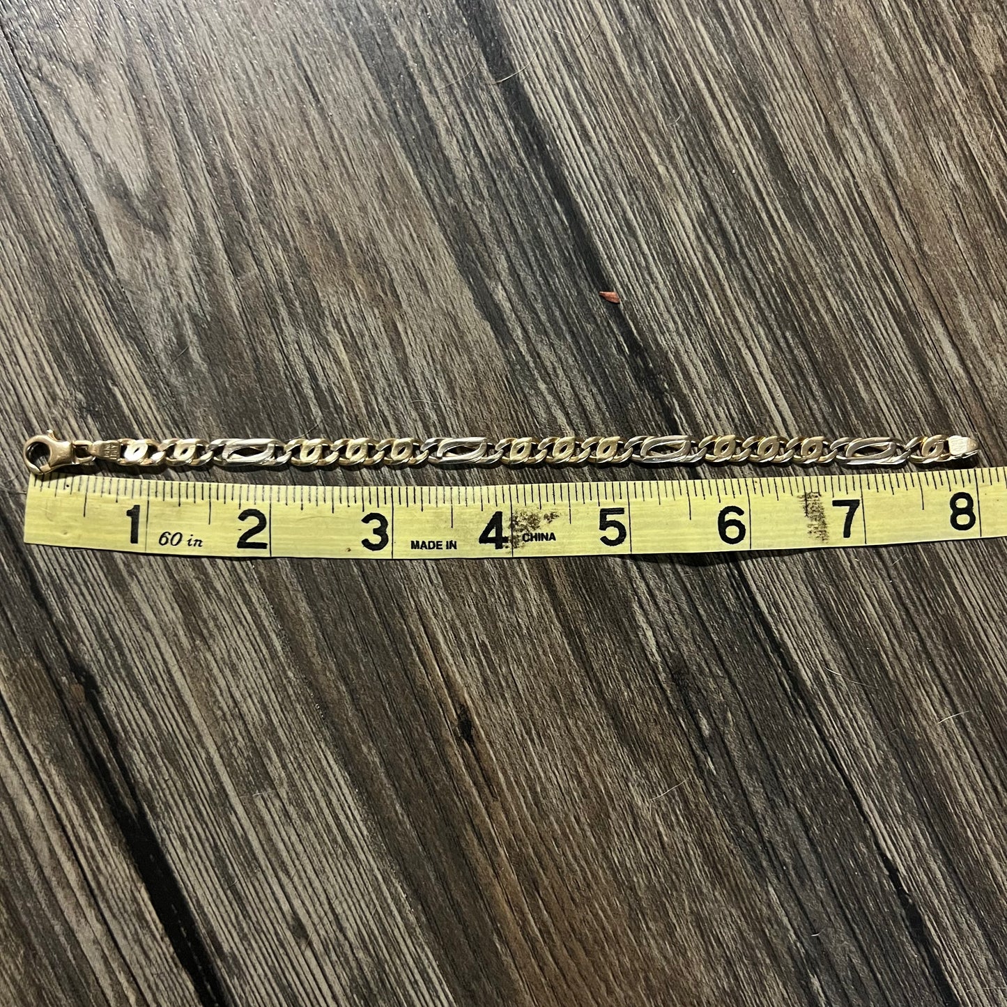 1980’s Solid 14k Italian Tigers Eye Link Bracelet