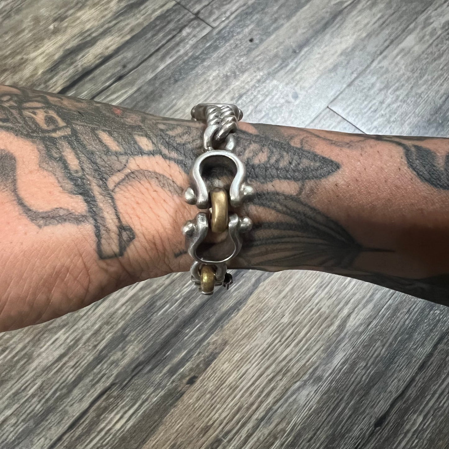 1980’s Sterling/.925 TAXCO Modernist Cuban Link Shackle Bracelet