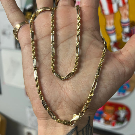 1990’s Solid 14k Heavy Diamondcut Milano Rope Chain