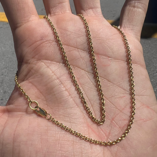Vintage Solid 18k Cable Link Necklace
