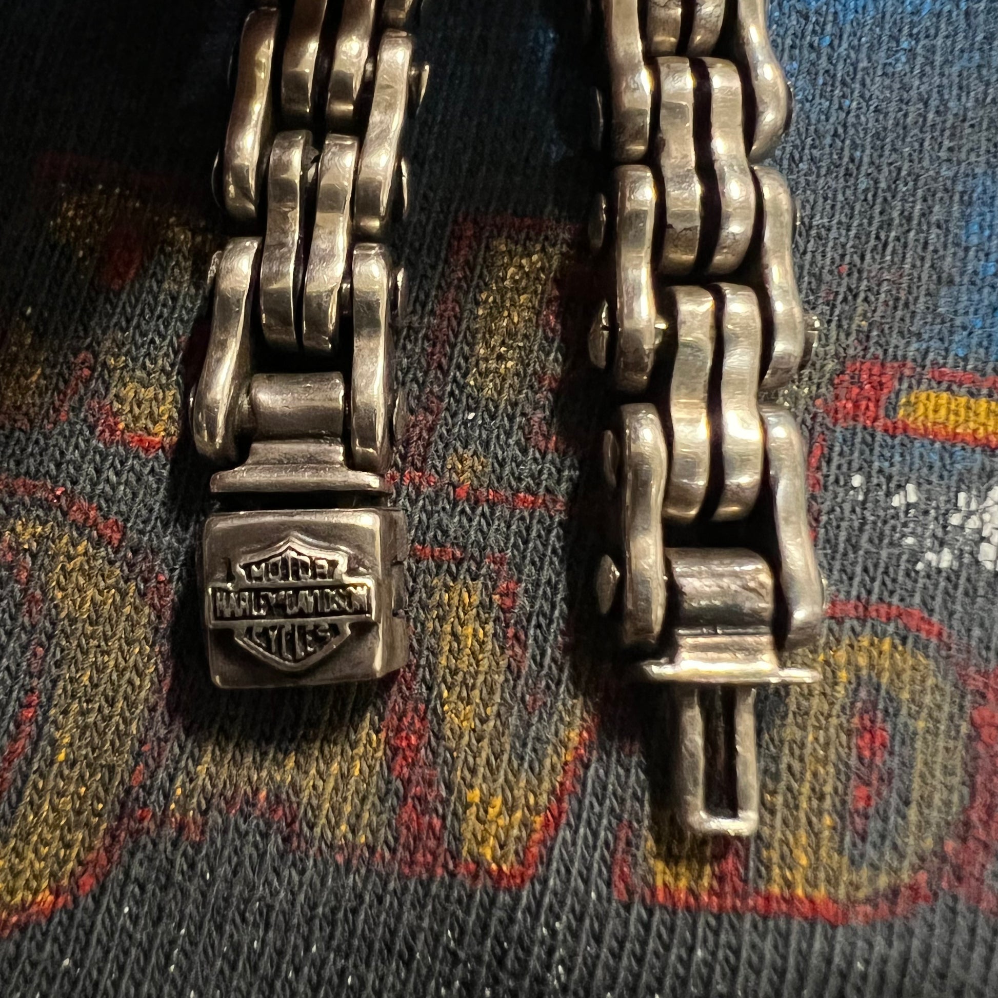 Vintage Sterling/.925 Harley-Davidson Bar And Shield Chain Vintage Sterling/.925 Harley-Davidson Bar And Shield Chain
