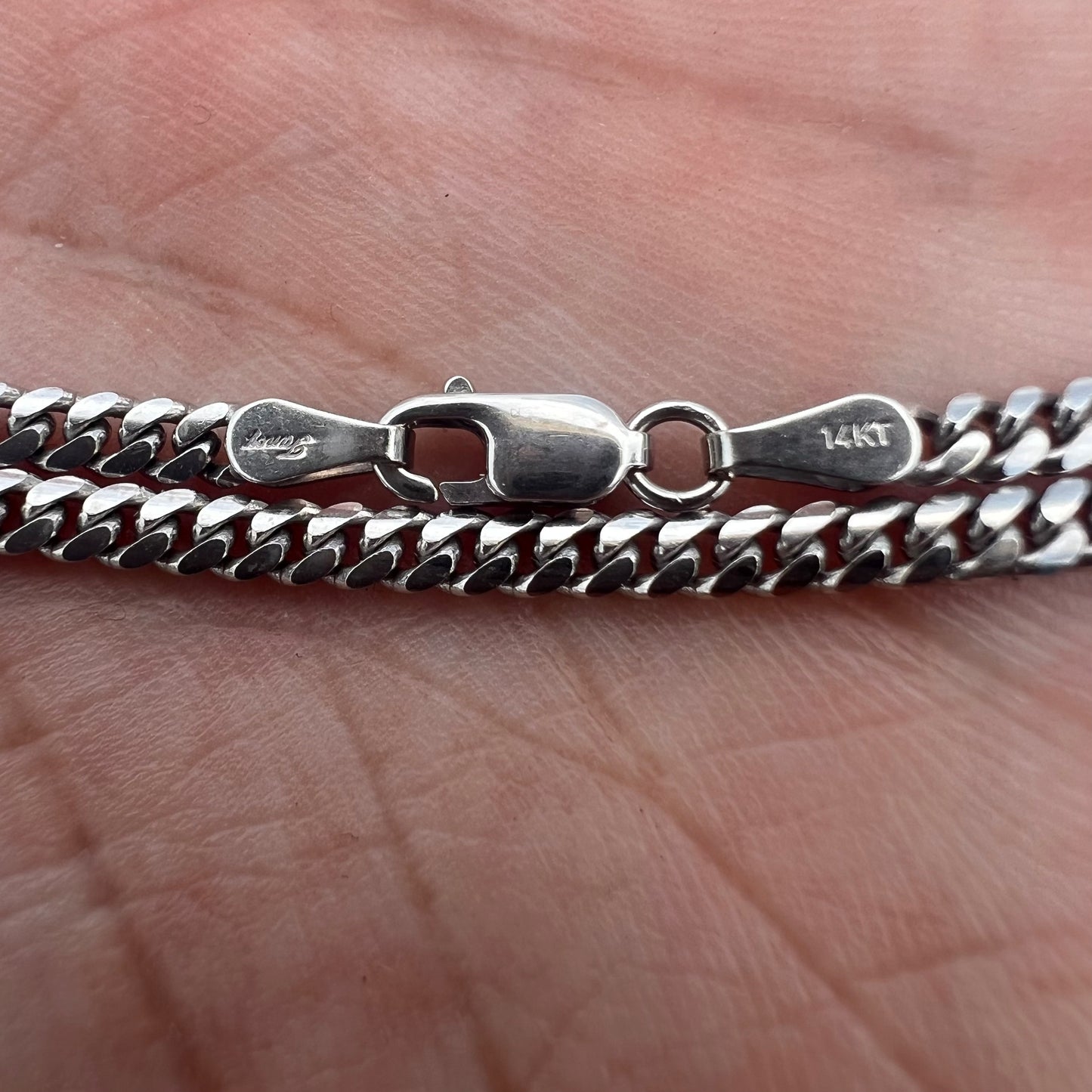 Solid 14k White Gold Miami Cuban Link