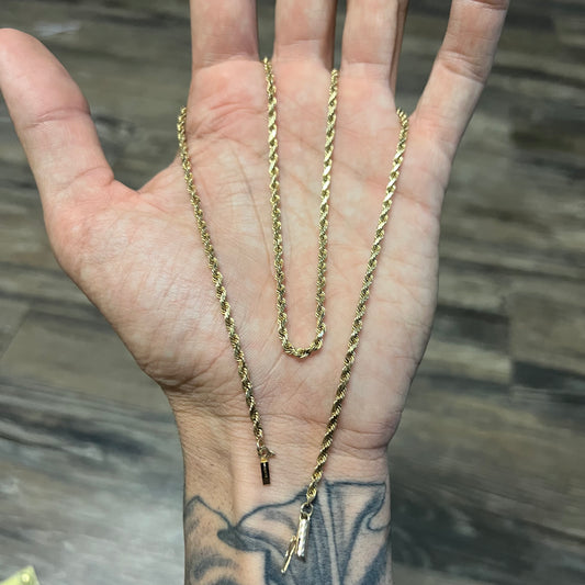 Vintage Solid 14k Diamondcut Rope Chain