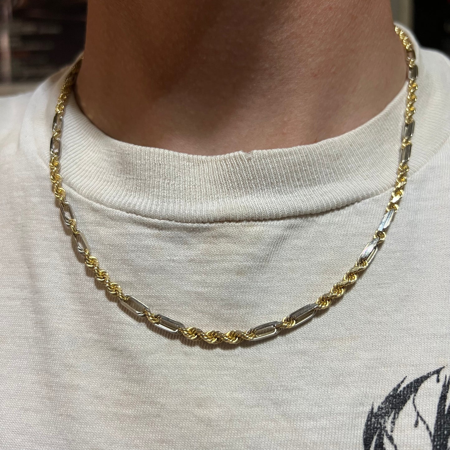 1990’s Solid 14k Heavy Diamondcut Milano Rope Chain