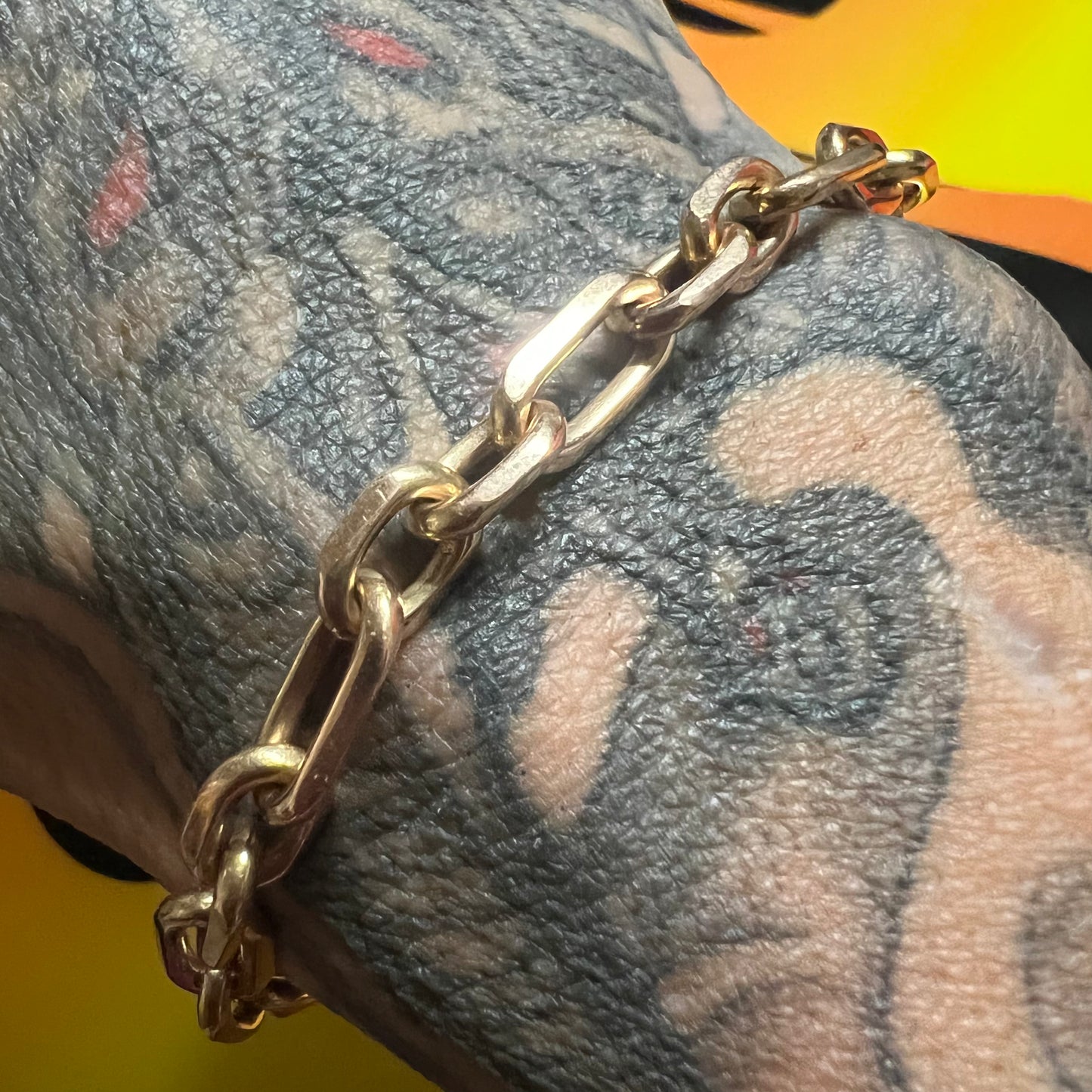 Vintage Solid 14k Hermés Style “Biker Chain” Bracelet