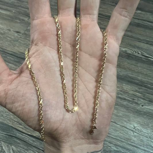 14k Diamondcut Rope Chain