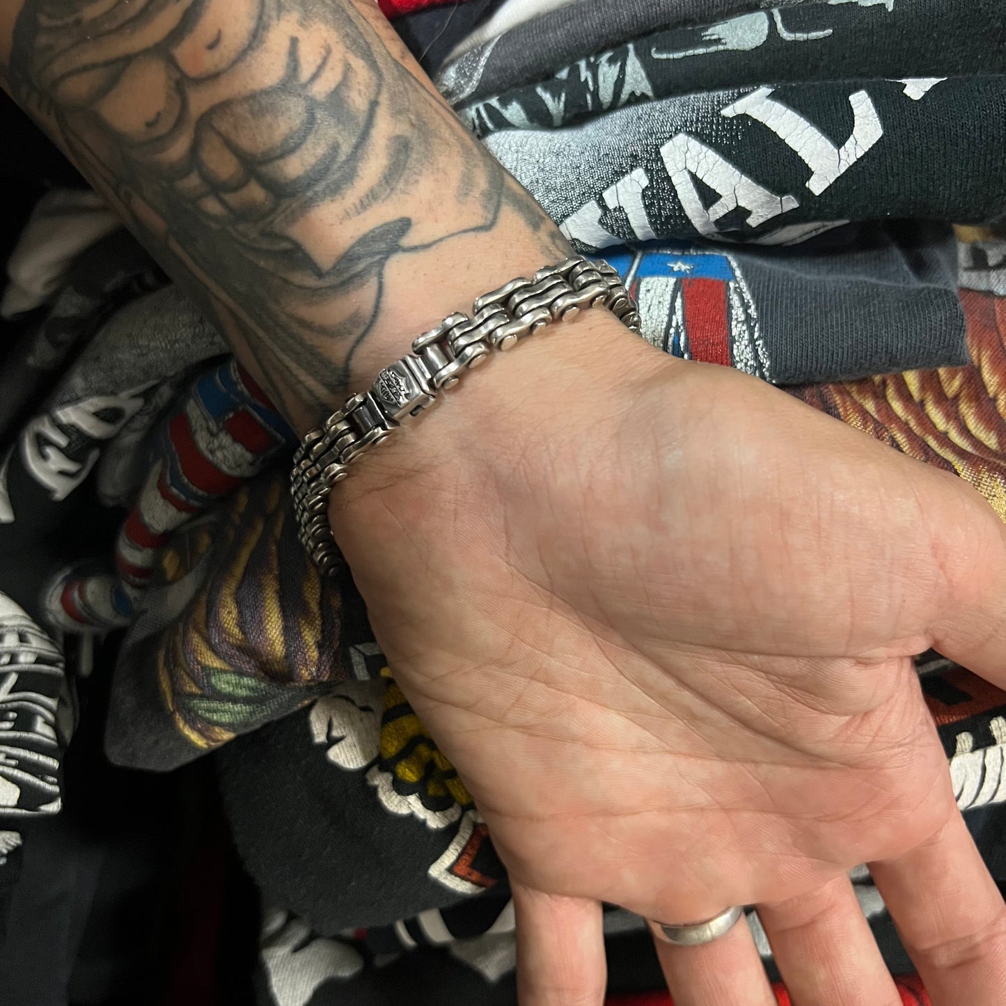 Vintage Sterling/.925 Harley-Davidson Bar And Shield Chain Vintage Sterling/.925 Harley-Davidson Bar And Shield Chain