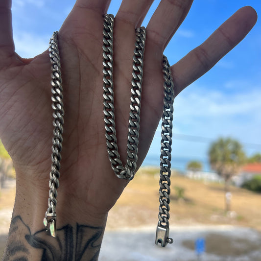 1980’s Sterling/.925 Heavy Miami Cuban Link Necklace