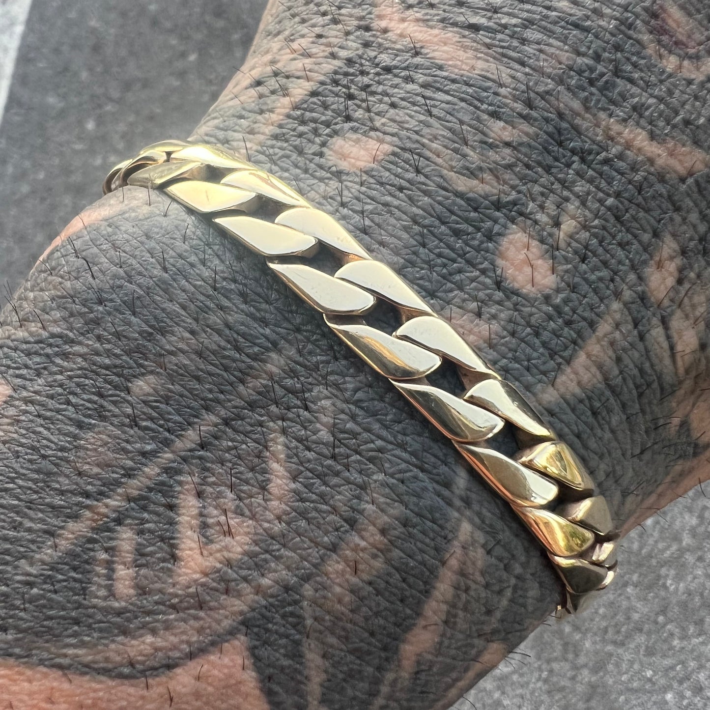 Vintage Solid 14k Sleek Cuban Link Bracelet