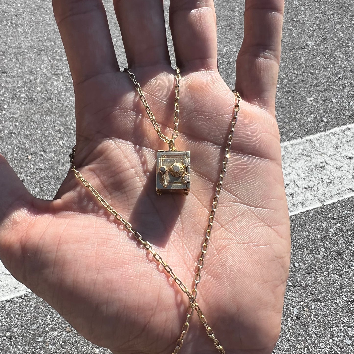 Mid-Century 14k Safe Pendant