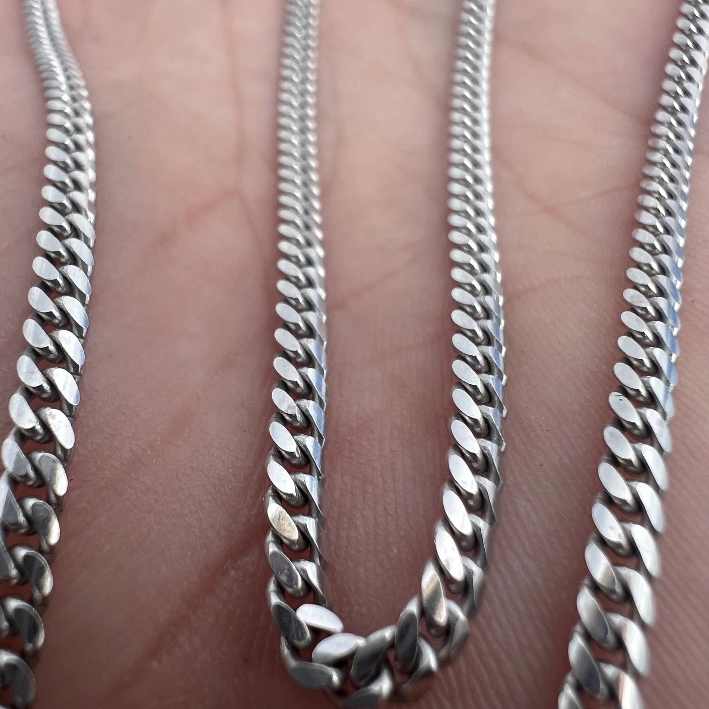 Solid 14k White Gold Miami Cuban Link