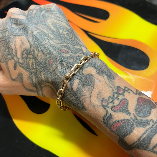 Vintage Solid 14k Hermés Style “Biker Chain” Bracelet