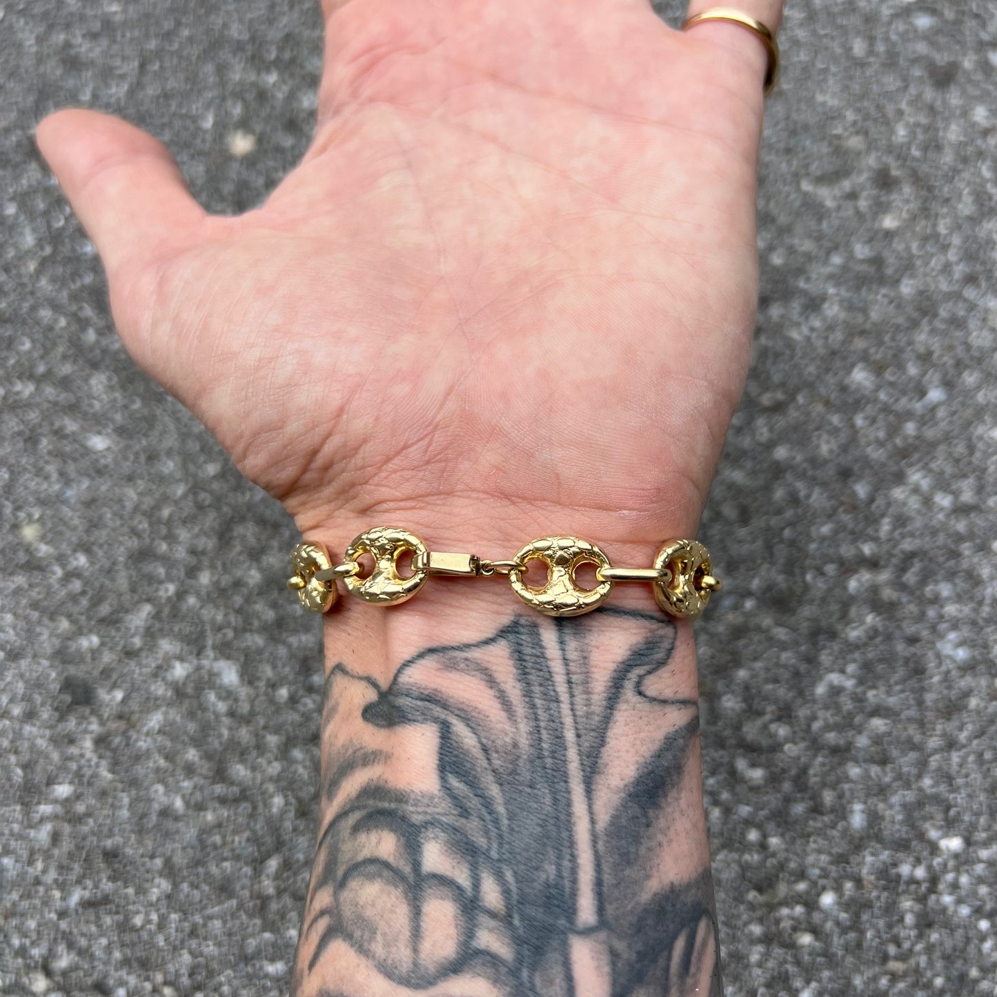 Vintage 14k Nugget Style Puffed Gucci Bracelet