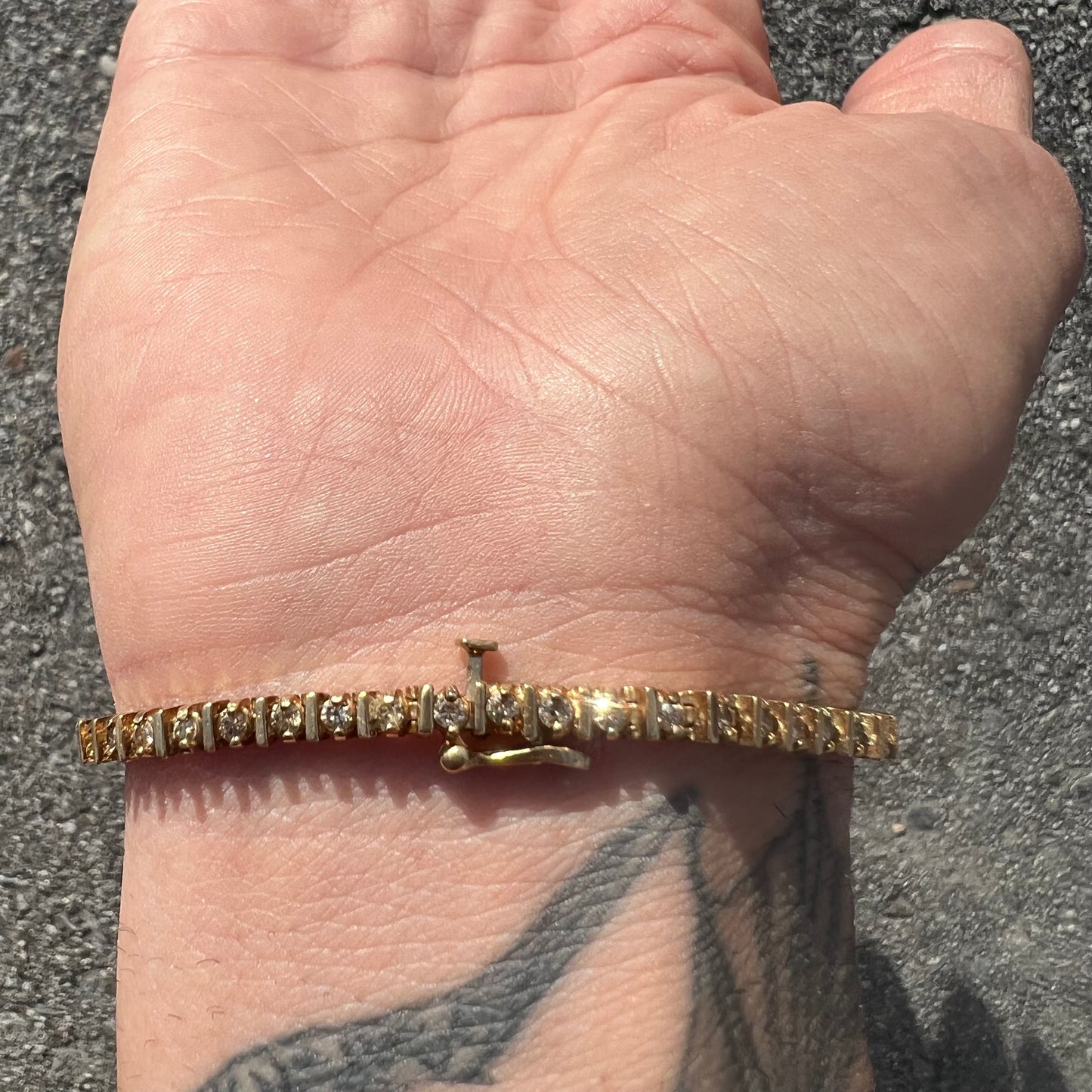 Vintage 14k Natural Diamond (2 CTW) Tennis Bracelet
