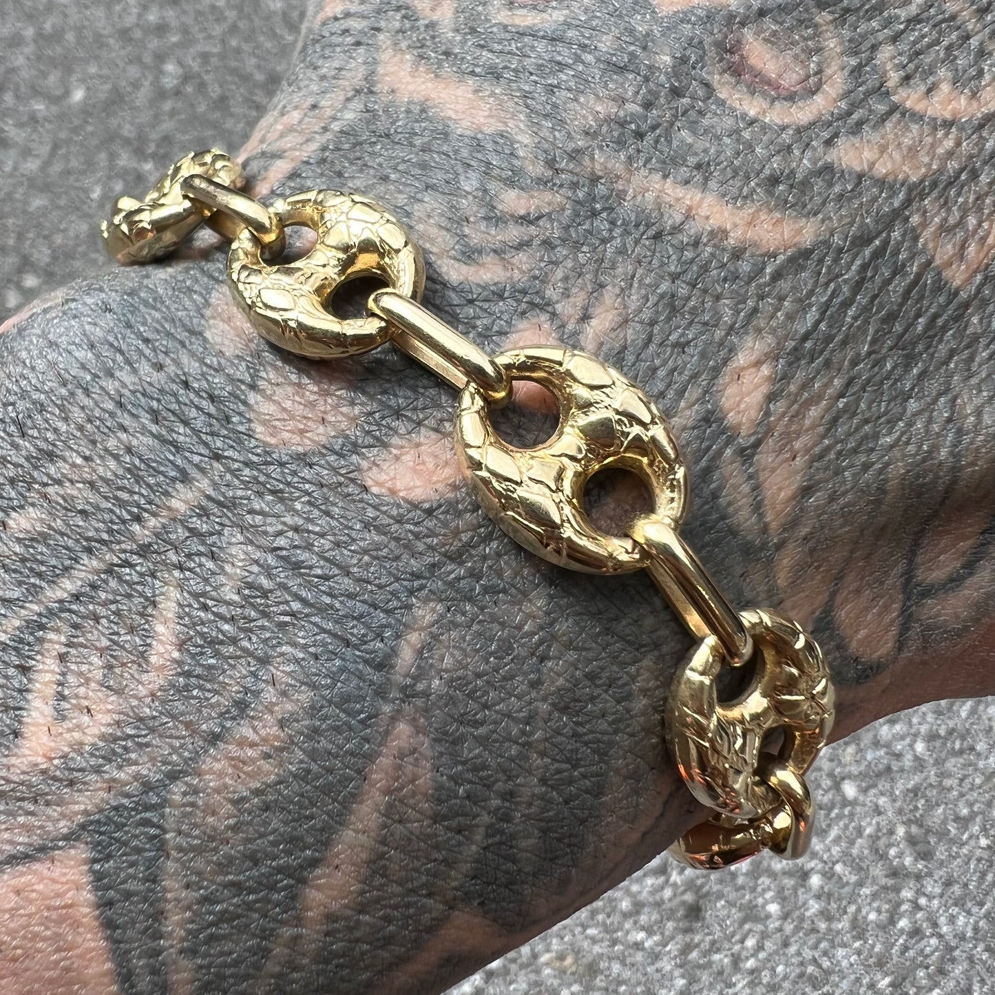 Vintage 14k Nugget Style Puffed Gucci Bracelet