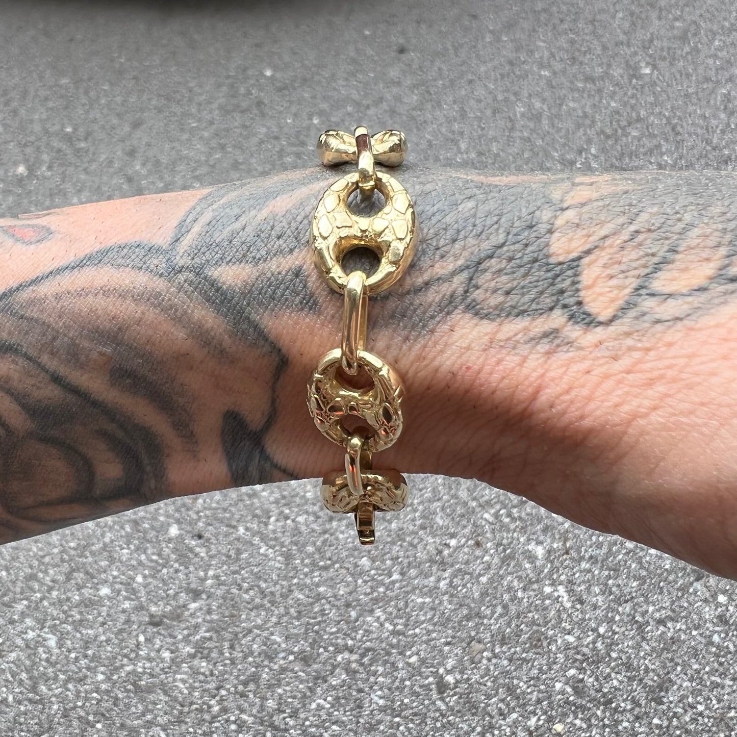 Vintage 14k Nugget Style Puffed Gucci Bracelet