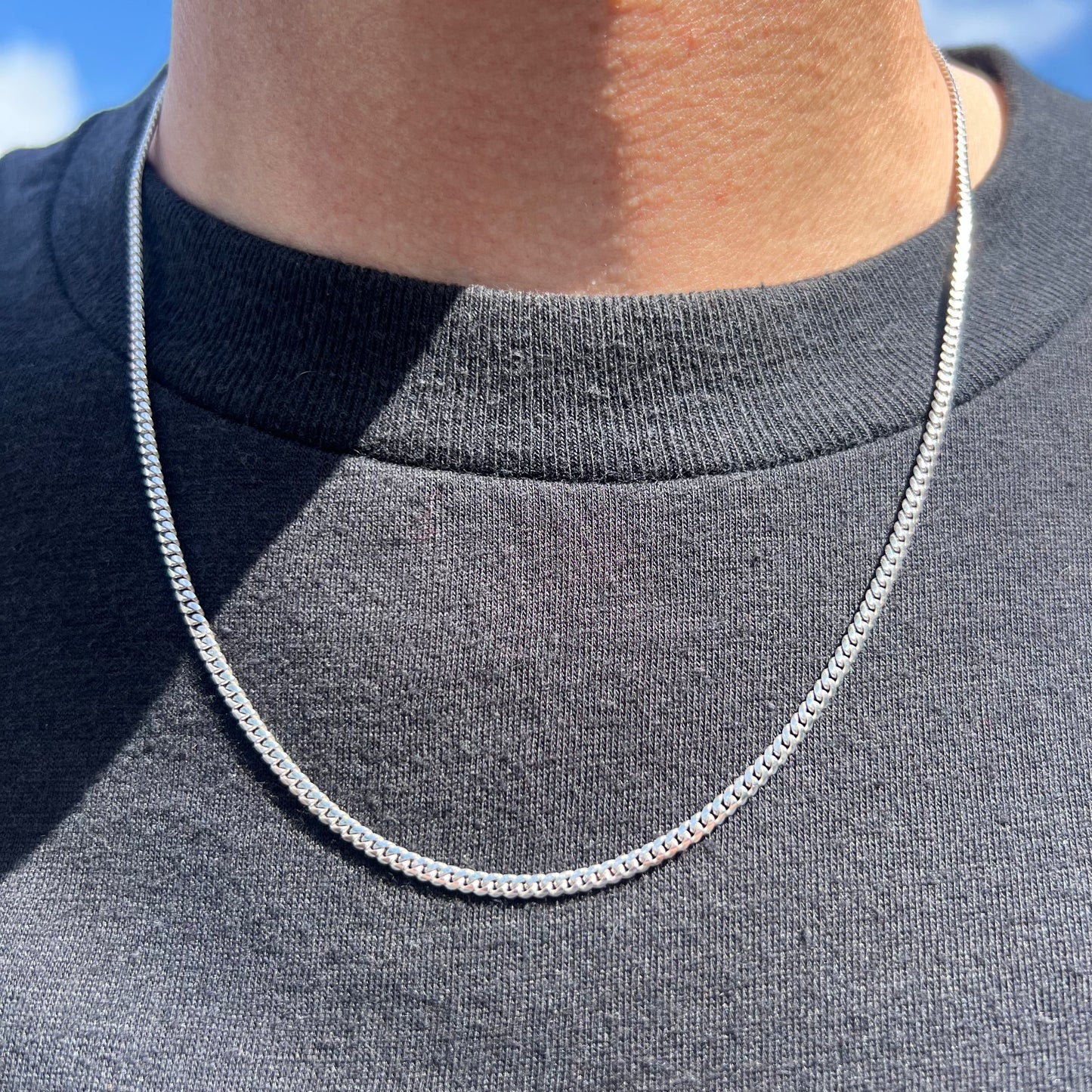 Solid 14k White Gold Miami Cuban Link