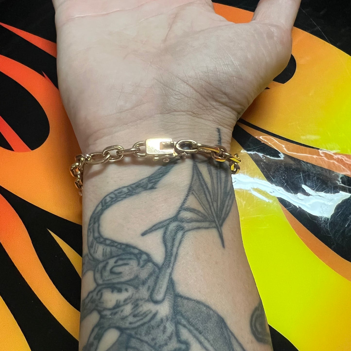 Vintage Solid 14k Hermés Style “Biker Chain” Bracelet