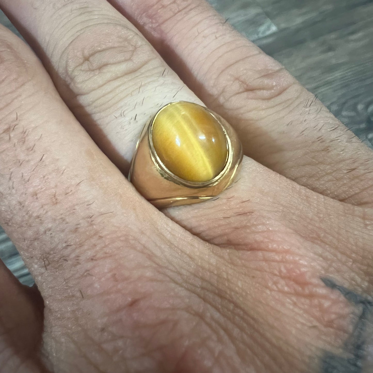 Mid-Century 14k Tigers Eye Ring