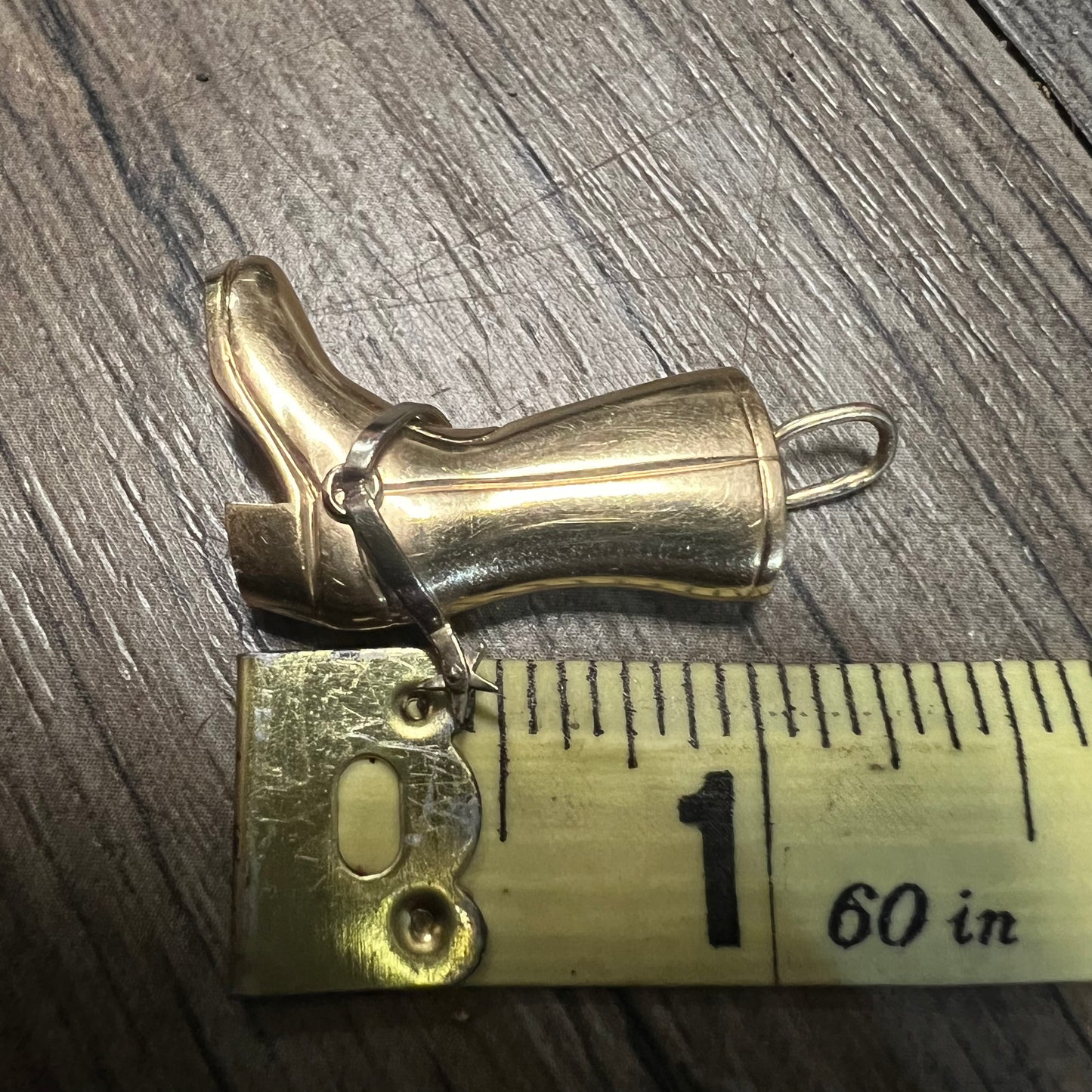 Custom 14k Cowboy Boot Spinning Spur Pendant