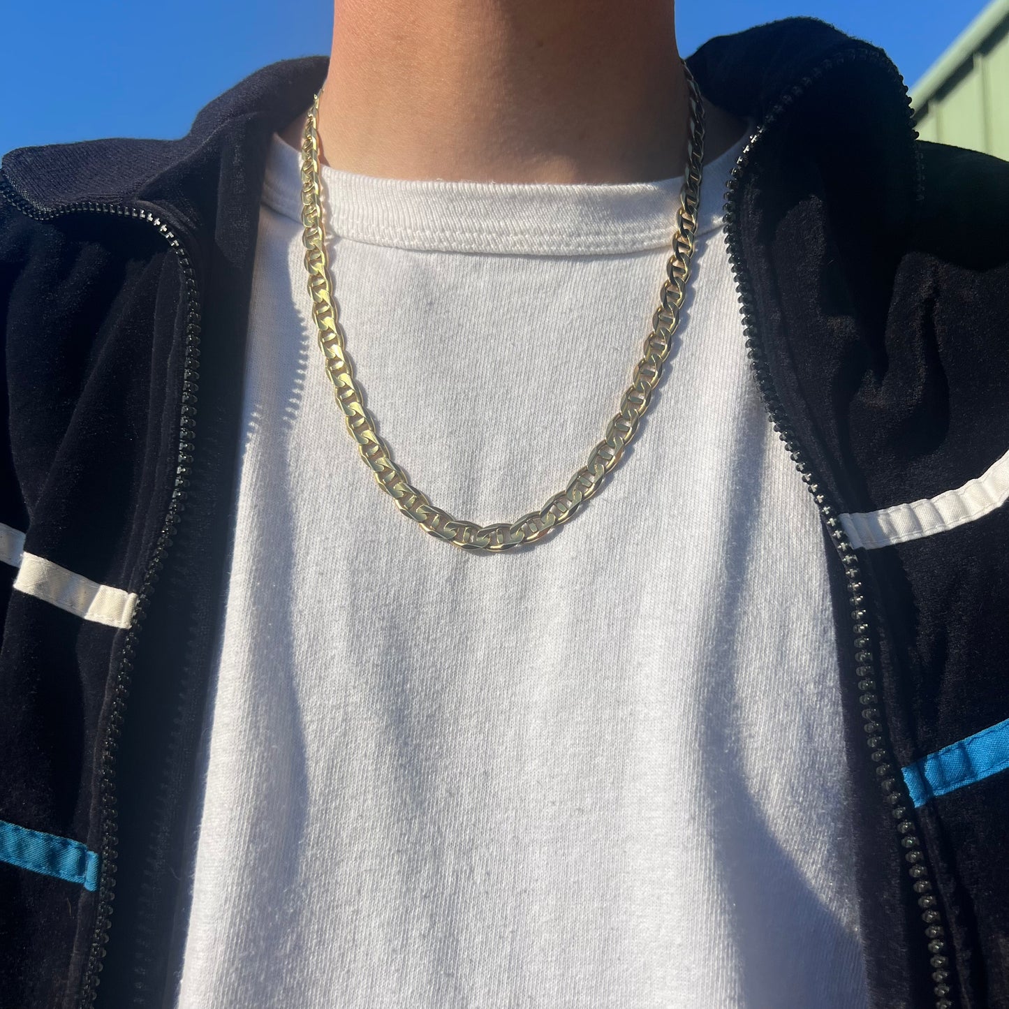 1990’s Solid 14k Heavyweight Mariner Link Necklace