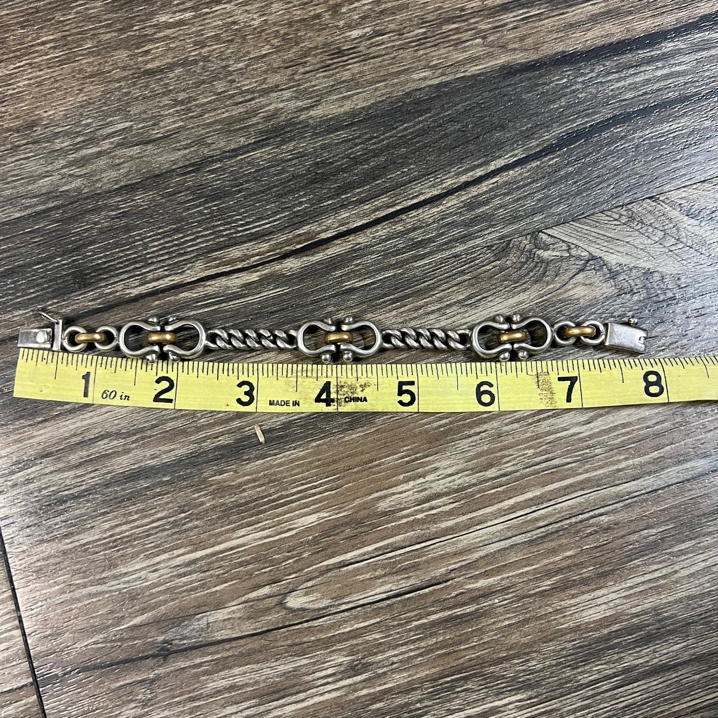 1980’s Sterling/.925 TAXCO Modernist Cuban Link Shackle Bracelet