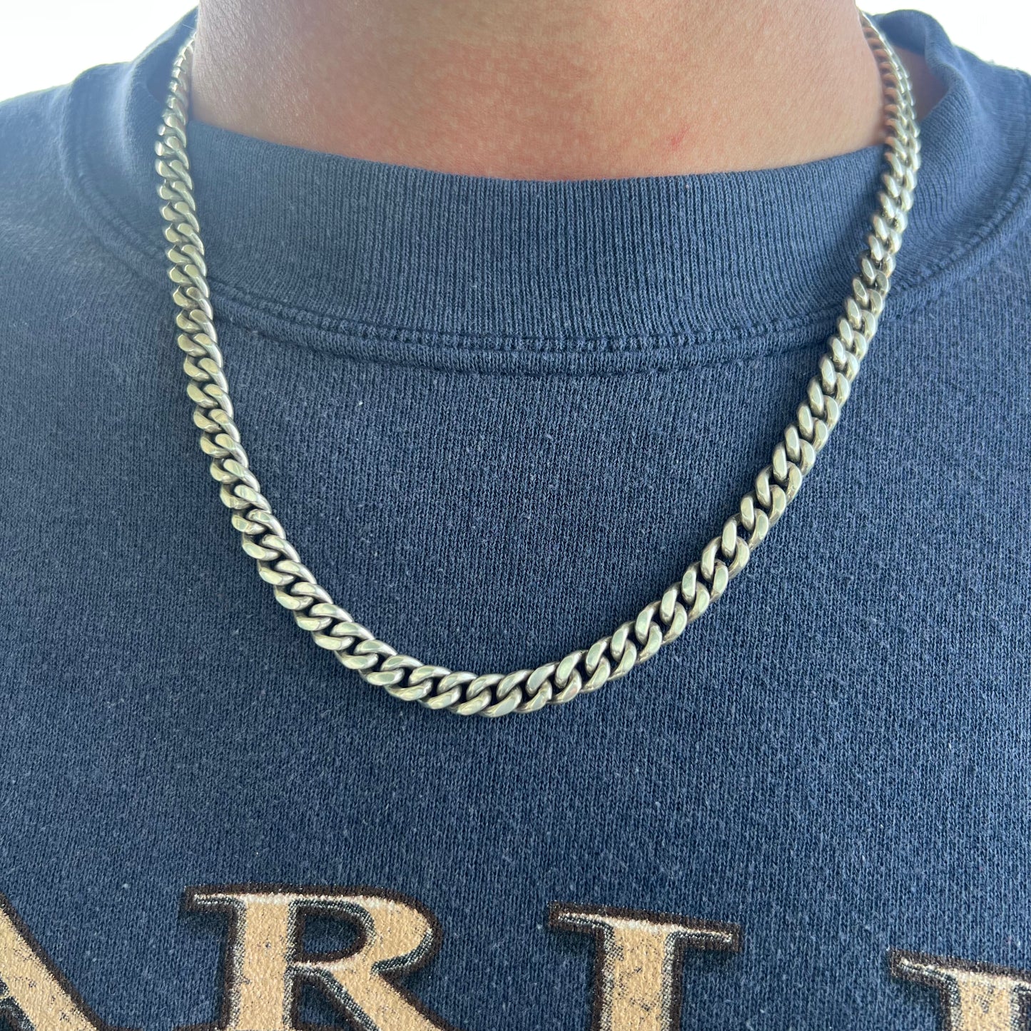 1980’s Sterling/.925 Heavy Miami Cuban Link Necklace