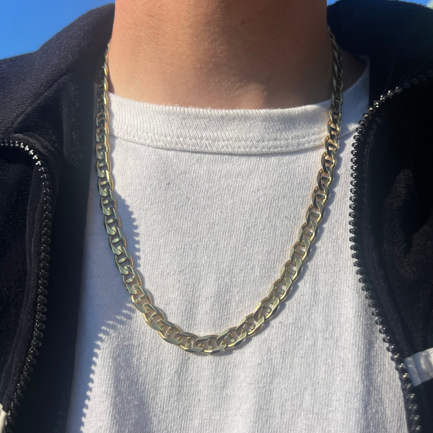 1990’s Solid 14k Heavyweight Mariner Link Necklace