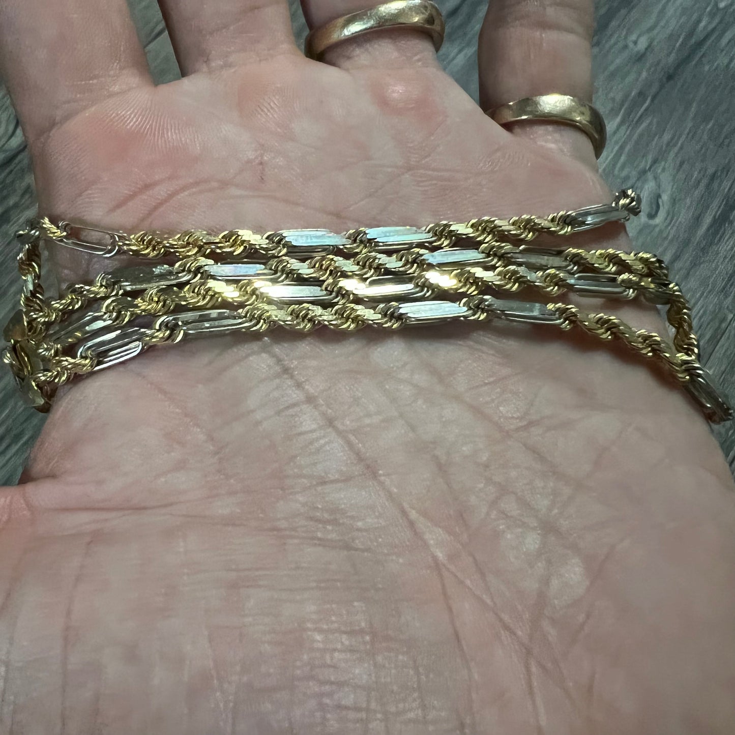 1990’s Solid 14k Heavy Diamondcut Milano Rope Chain