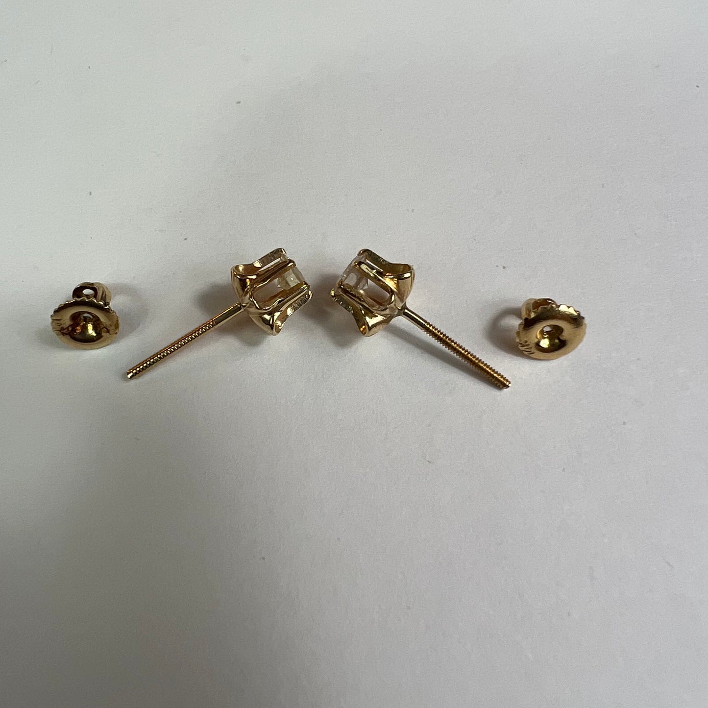 14k 6 Prong Crown .70CTW Natural Diamond Screw Back Stud Earings