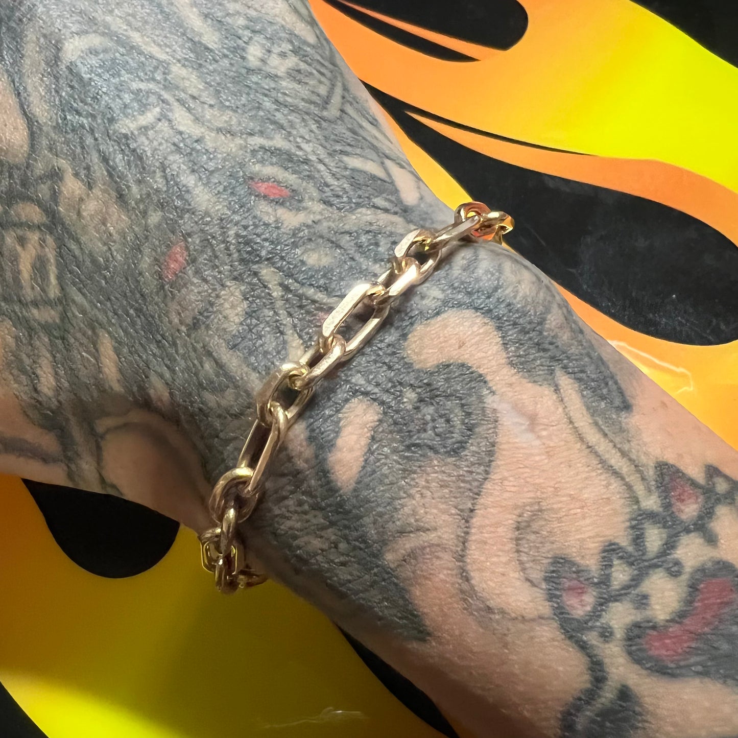 Vintage Solid 14k Hermés Style “Biker Chain” Bracelet