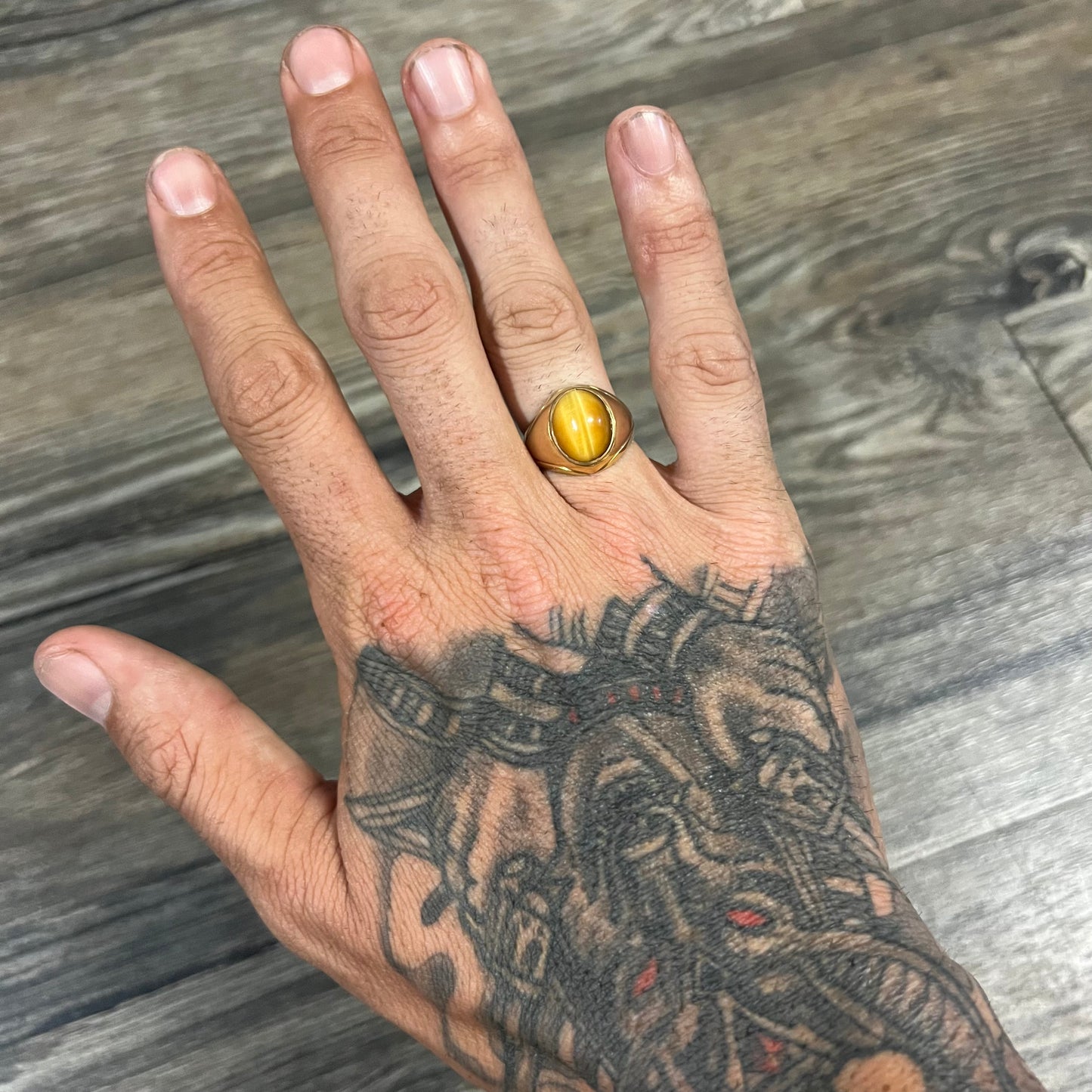 Mid-Century 14k Tigers Eye Ring