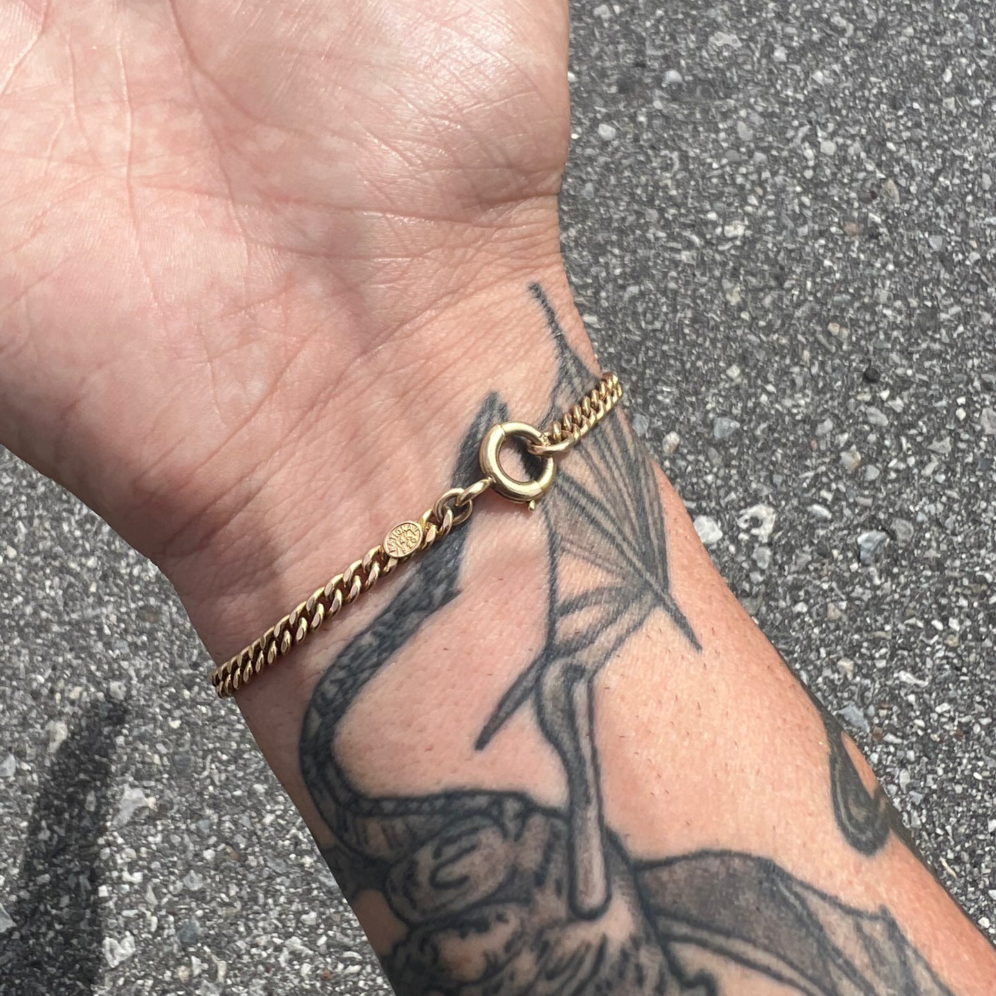 Antique (Dated 1920) Solid 14k Cuban Link Bracelet