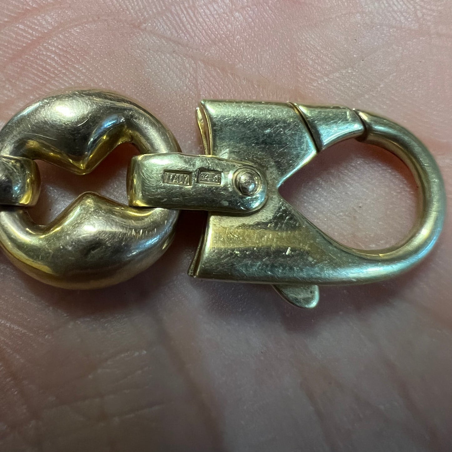 Vintage 14k UnoAerre Chunky Puffed Mariner Bracelet