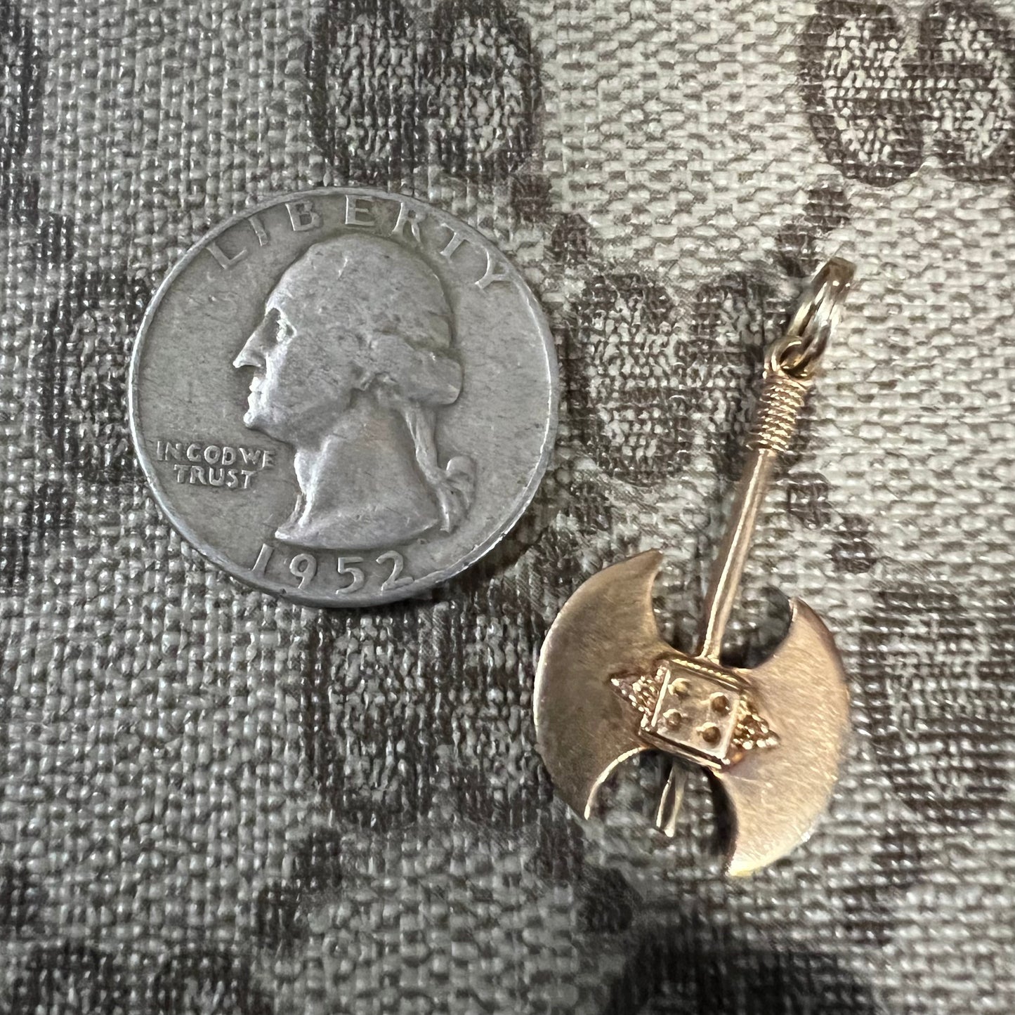 Vintage 14k Medieval Battleaxe Pendant