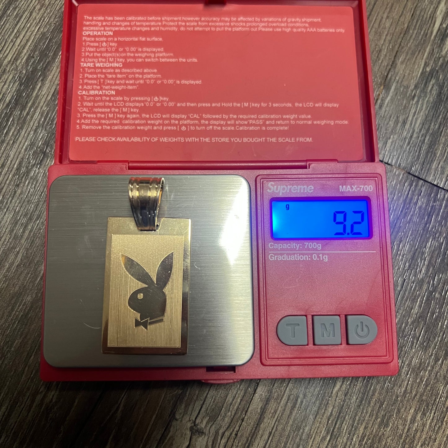 Old School Large 14k Custom Playboy Pendant