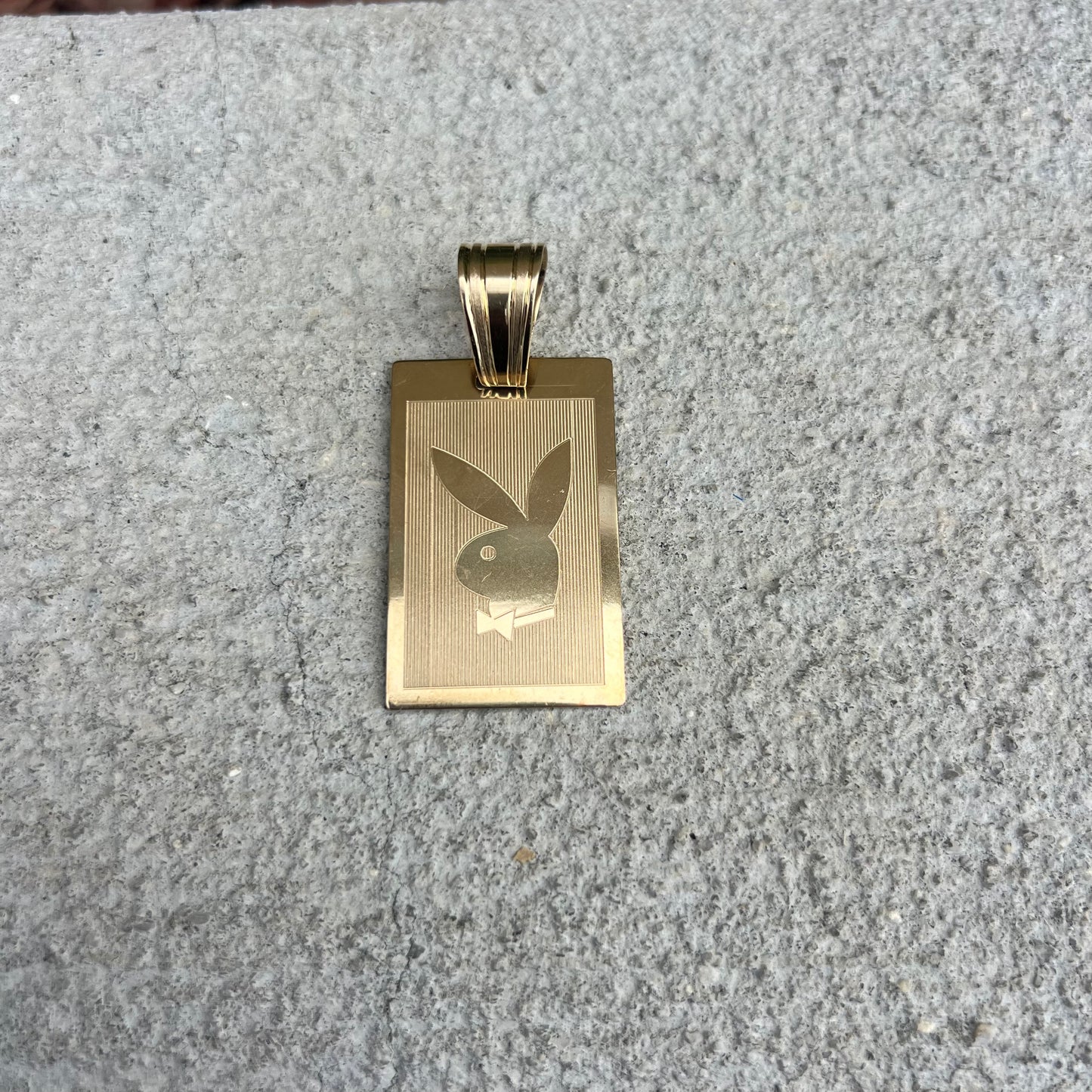 Old School Large 14k Custom Playboy Pendant