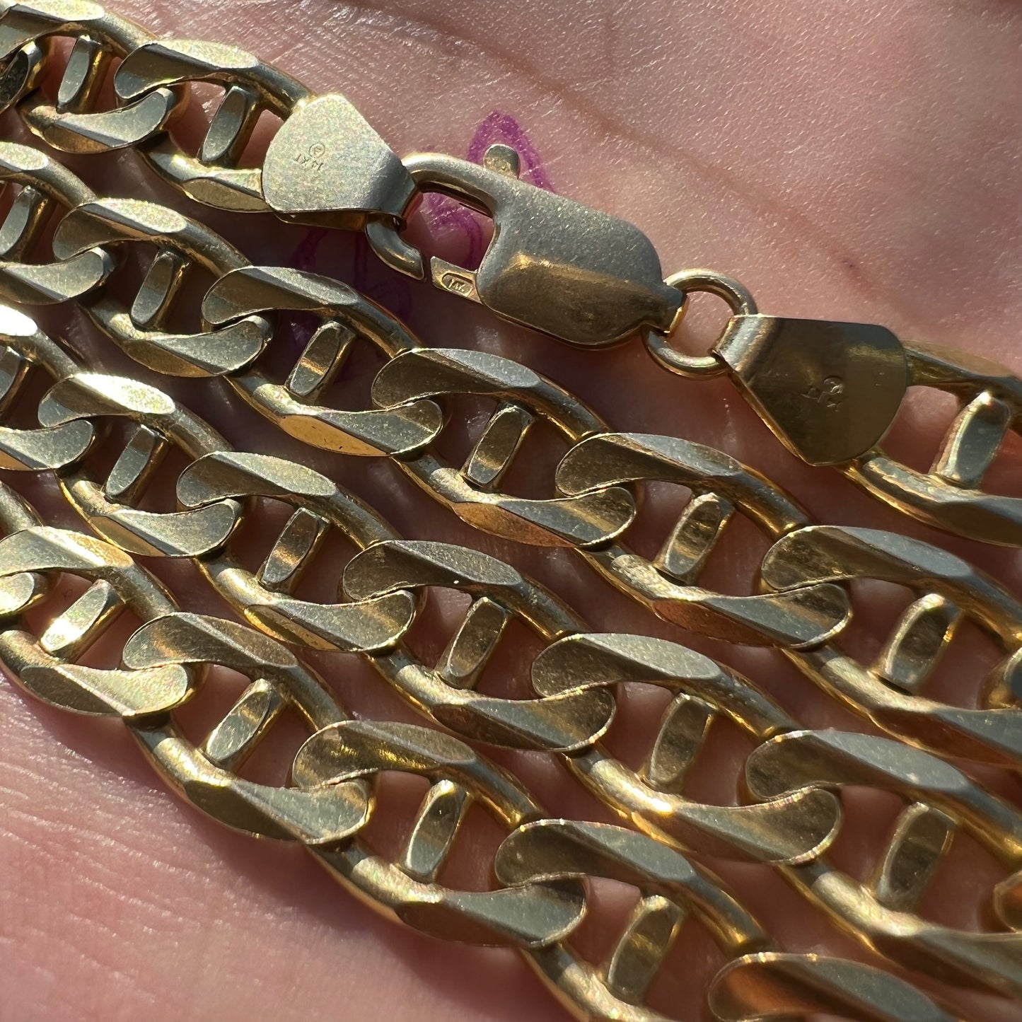 1990’s Solid 14k Heavyweight Mariner Link Necklace