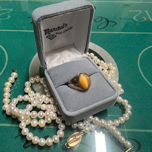Mid-Century 14k Tigers Eye Ring