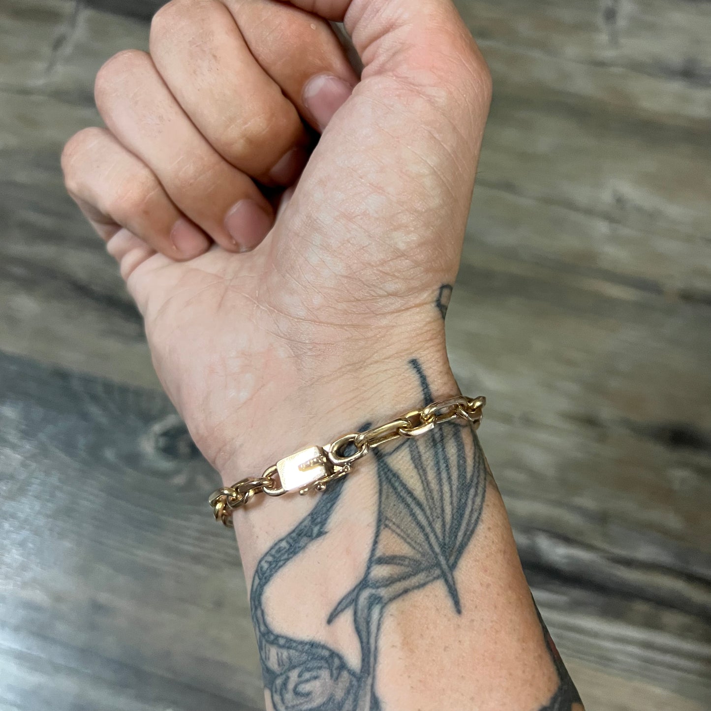 Vintage Solid 14k Hermés Style “Biker Chain” Bracelet