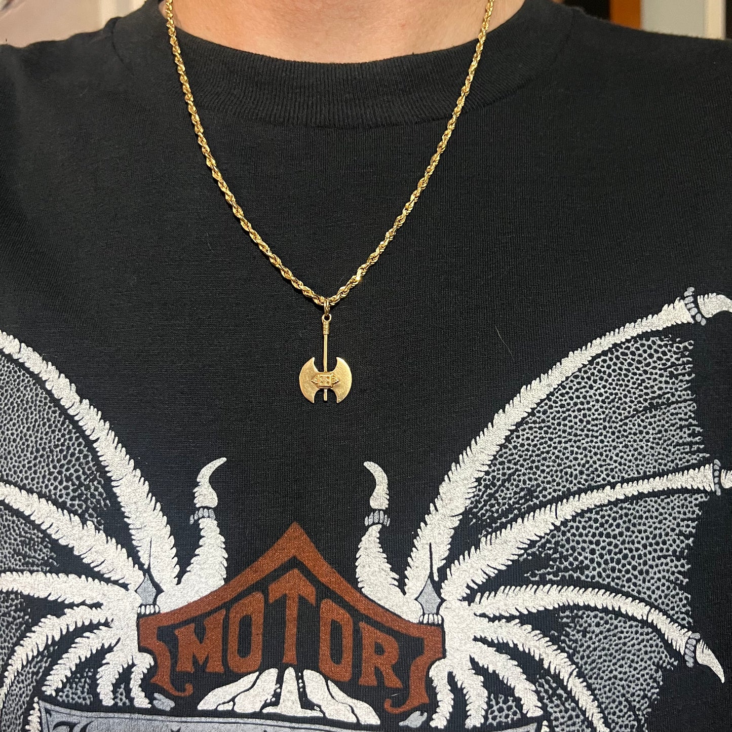 Vintage 14k Medieval Battleaxe Pendant